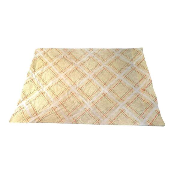Vintage Yellow & Orange Plaid Pillowcase Standard Boho Kitsch Cottagecore Retro - Picture 1 of 6